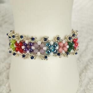 HANDMADE ~ Ruffled Edge Pondo Stitch Bracelet  7¼"